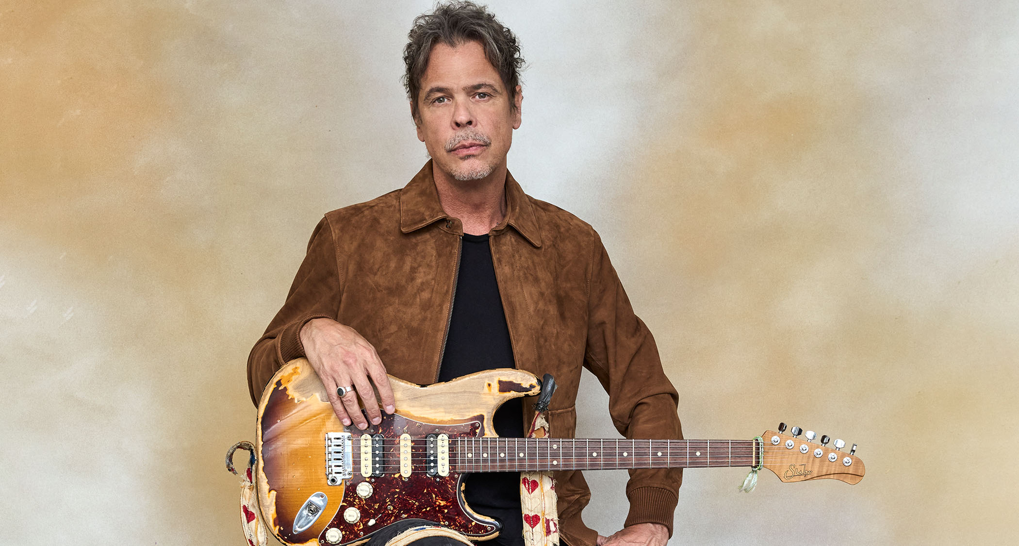 Big Wreck&#039;s Ian Thornley pictured with his trusty Suhr electric guitar