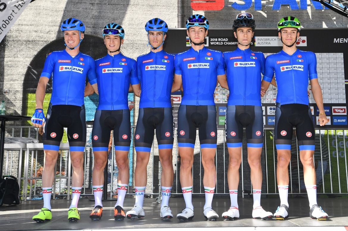 A strong Italian squad took part in the Worlds under-23 road race.