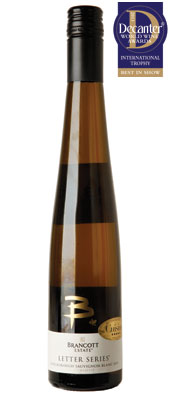 DWWA 2013 International Trophies, Brancott Estate Letter Series Late Harvest Sauvignon-Blanc,-Brancott Valley, Marlborough, New Zealand 2011