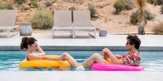 Palm Springs Samberg and Miloti in pool
