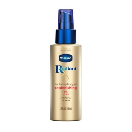 Vaseline Radiant X Hydrating Women's Body Oil With 1% Lipids & Vitamine E All Skin, 3.7 Oz