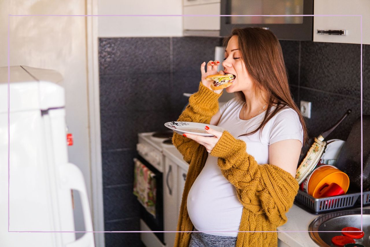 Pregnant woman eating