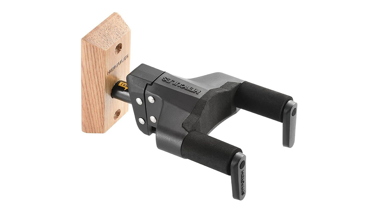 A Hercules GSP38WB guitar wall hanger