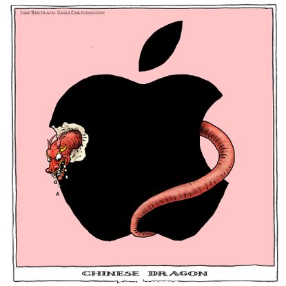 Editorial Cartoon World Apple China