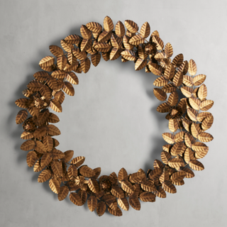 gold handcrafted iron floral wreath