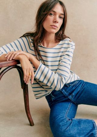 Striped light blue top from Sézane