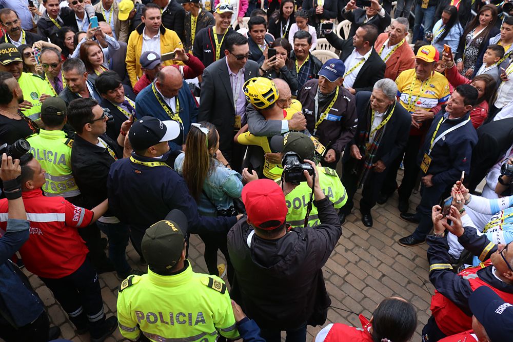 Egan Bernal is welcomed home in Zipaquir&aacute; in Wednesday