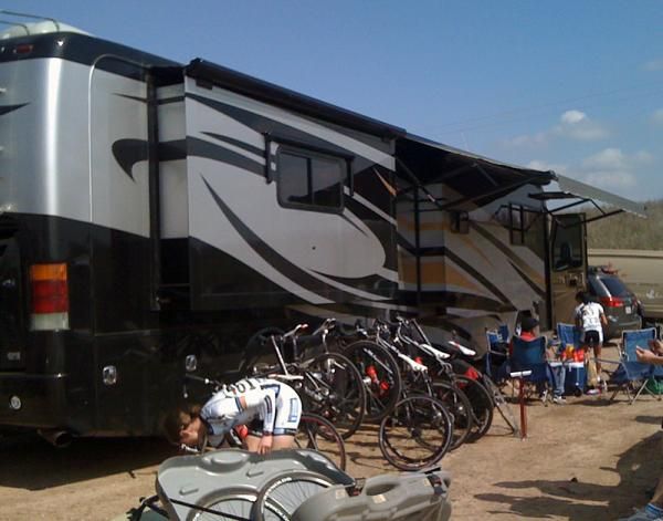 Wally Rivera's RV travels to most big races with us.