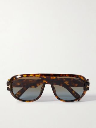 Blake Aviator-Style Tortoiseshell Acetate Sunglasses