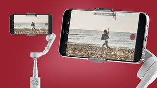 The DJI OM 5 gimbal holding a smartphone