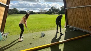 Women at the golf range