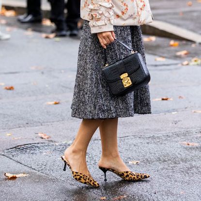 Leopard print mules