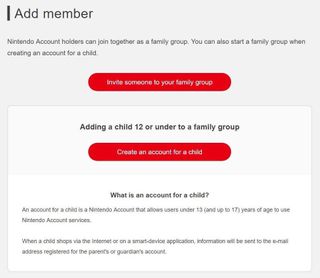 Nintendo Switch Online Add Member options