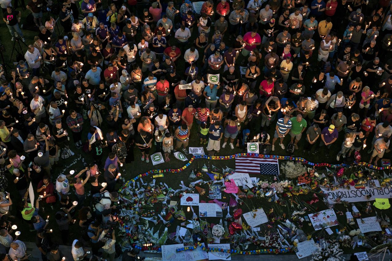 A vigil for the victims of the Pulse shooting held in Orlando.