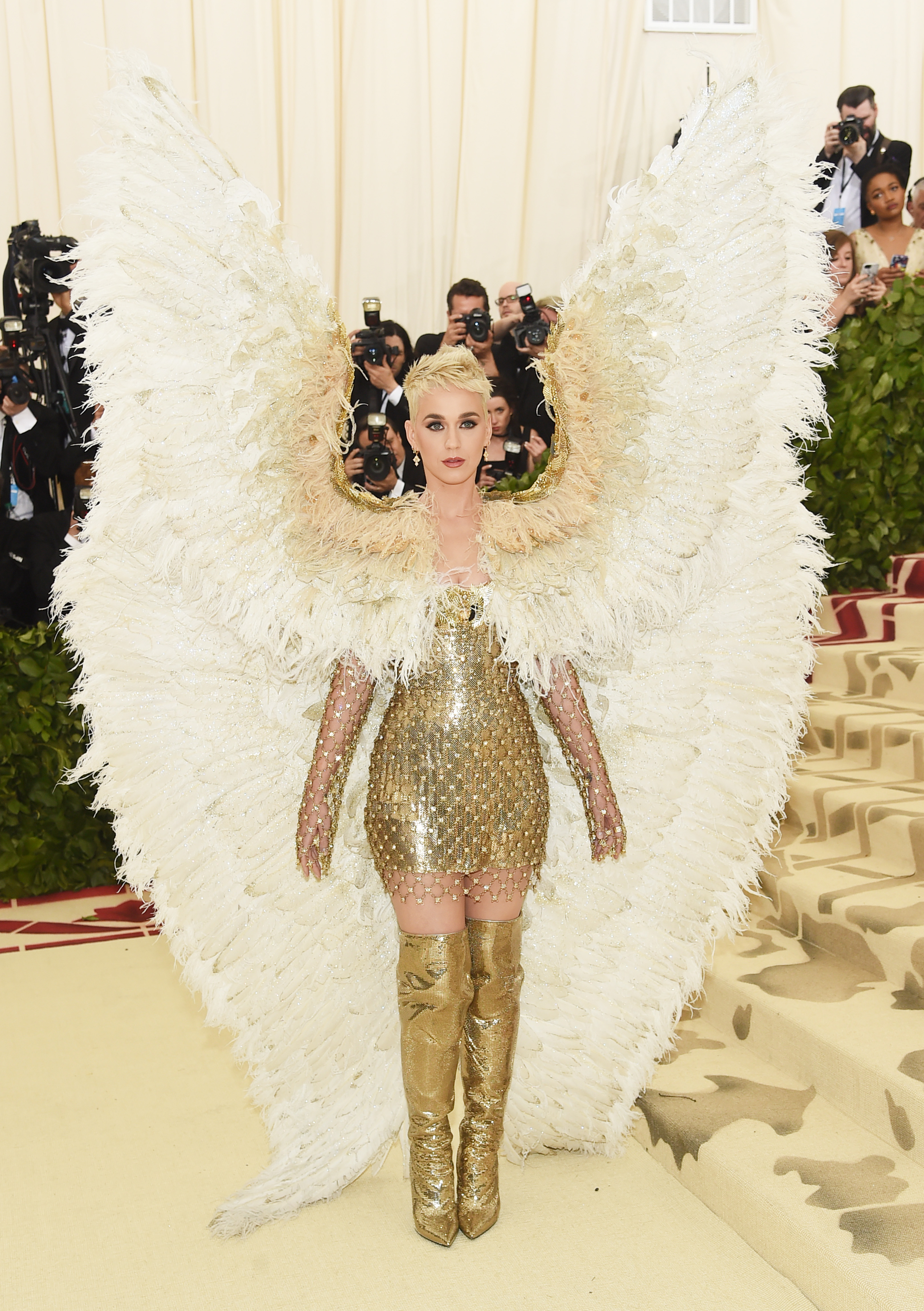 Images of celebrities at the Met Gala in the 2010s.