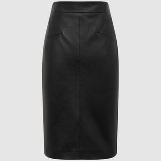black pencil leather skirt