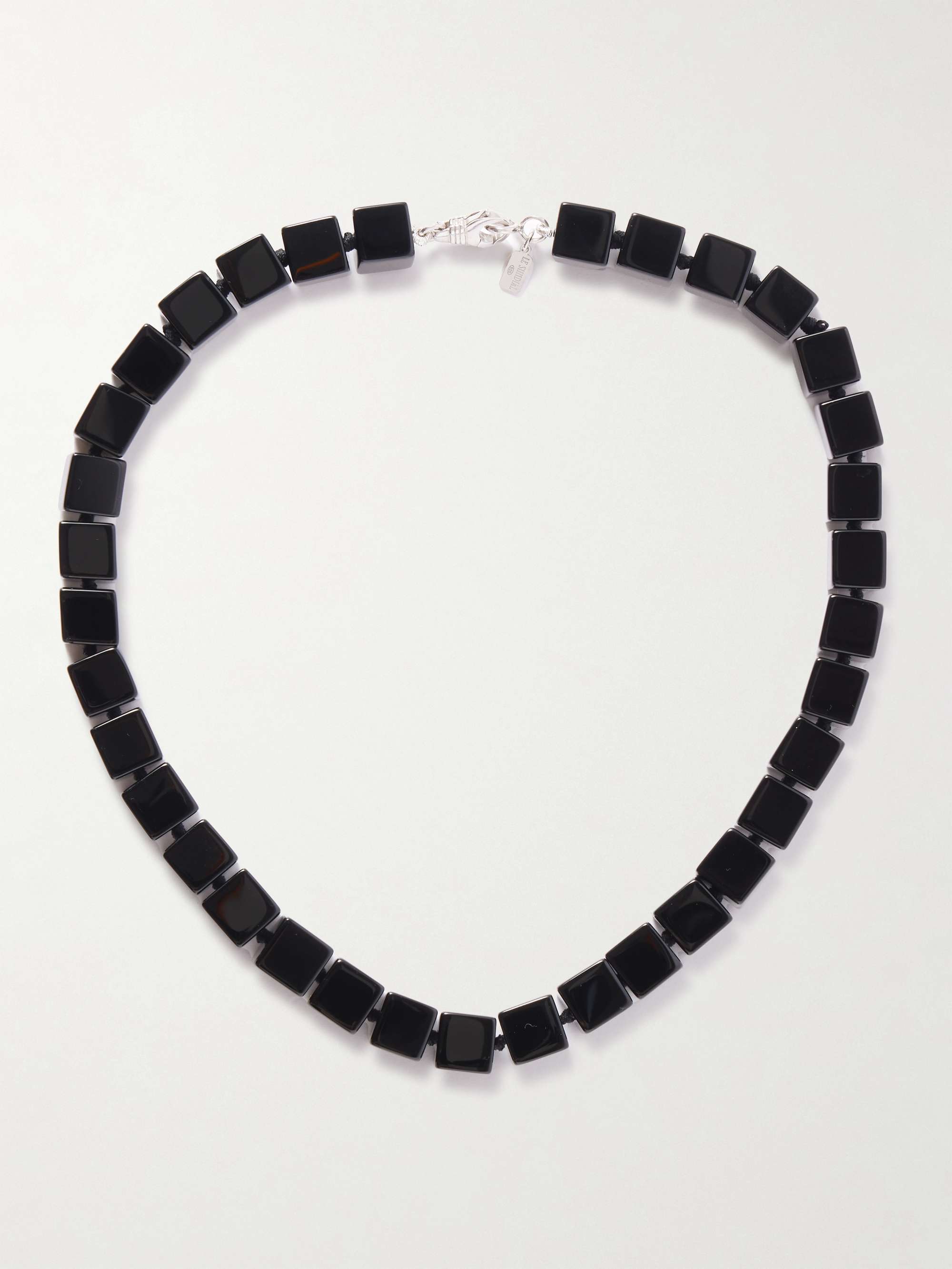 Tube Onyx and Silver Collar