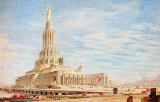 One of Iofan’s many designs for the unbuilt Palace of the Soviets
