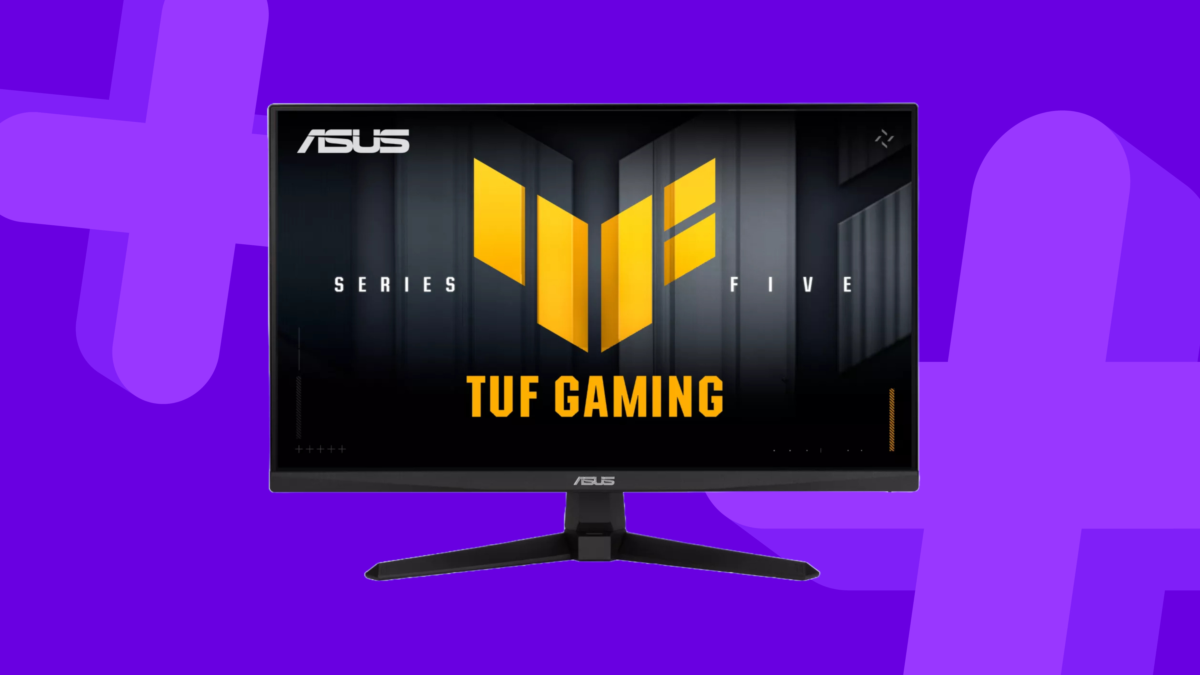Asus TUF gaming monitor on a purple background