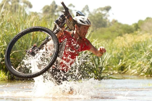 Iain Don-Wauchope, top local adventure racer, shows his prowess in crossing rivers