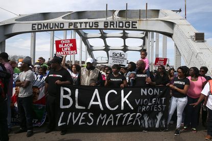 Selma march marks anniversary. 