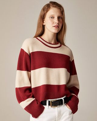 Cashmere Crewneck Sweater in Rugby Stripe