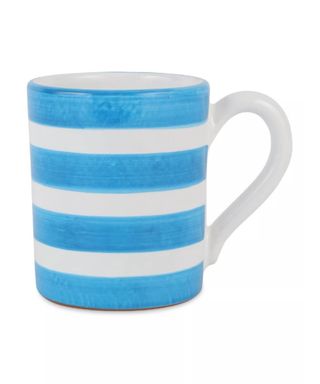 Blue and White Striped Mug