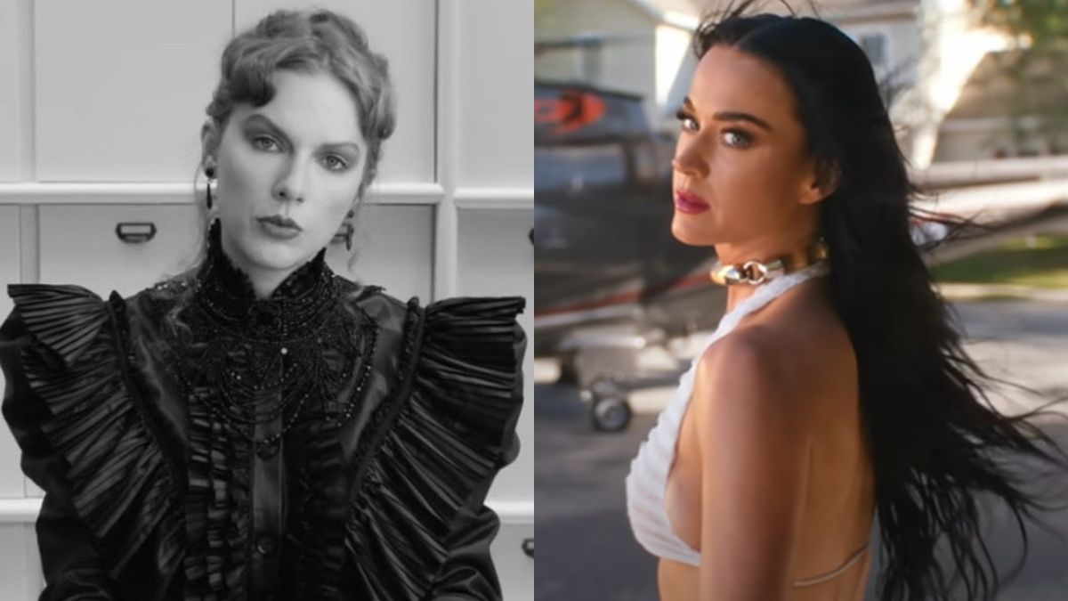 Taylor Swift in the Fortnight music video, and Katy Perry in the Women&#039;s World music video.