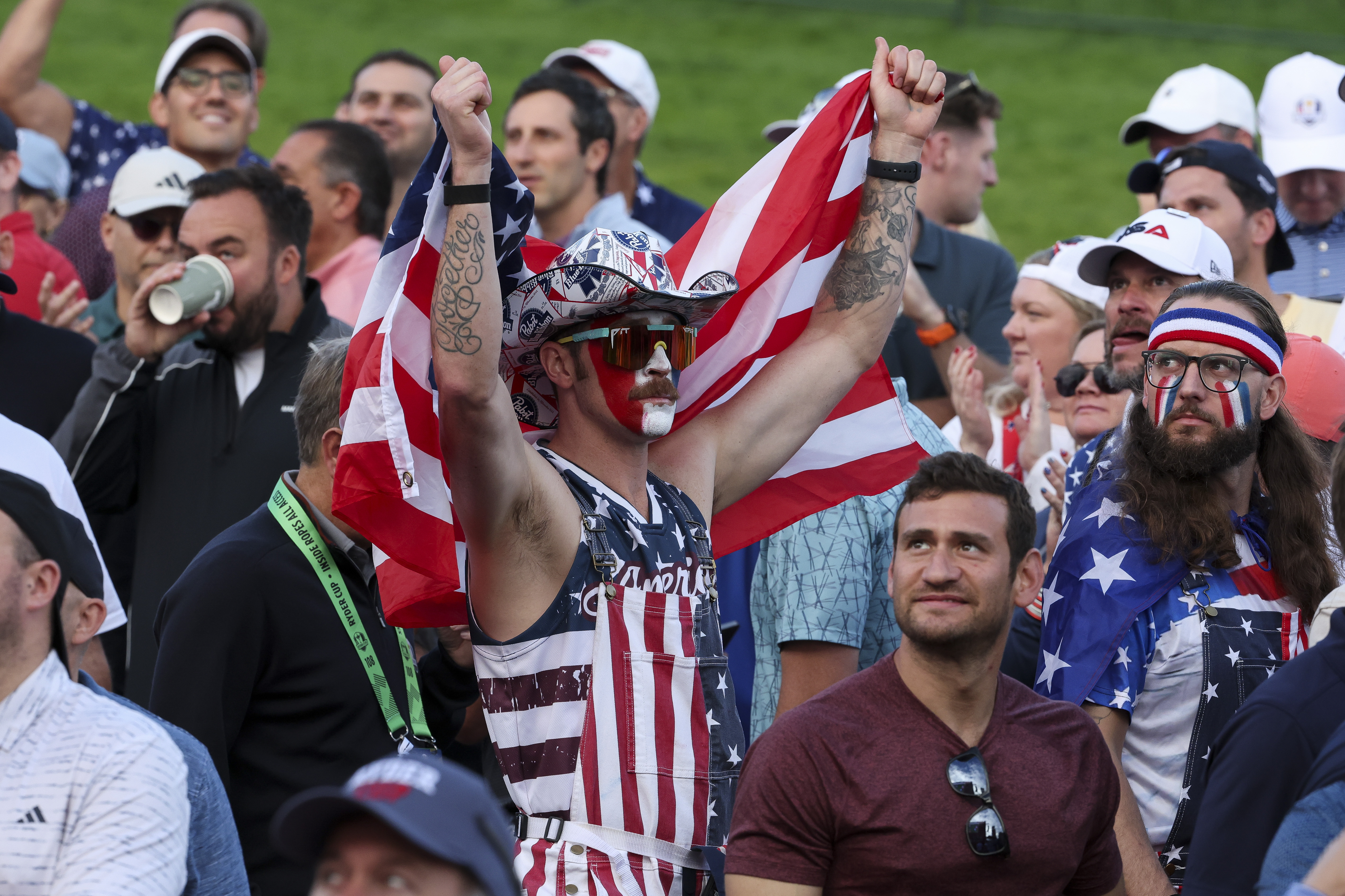 USA fans at the Ryder Cup where the heckling is getting out of hand
