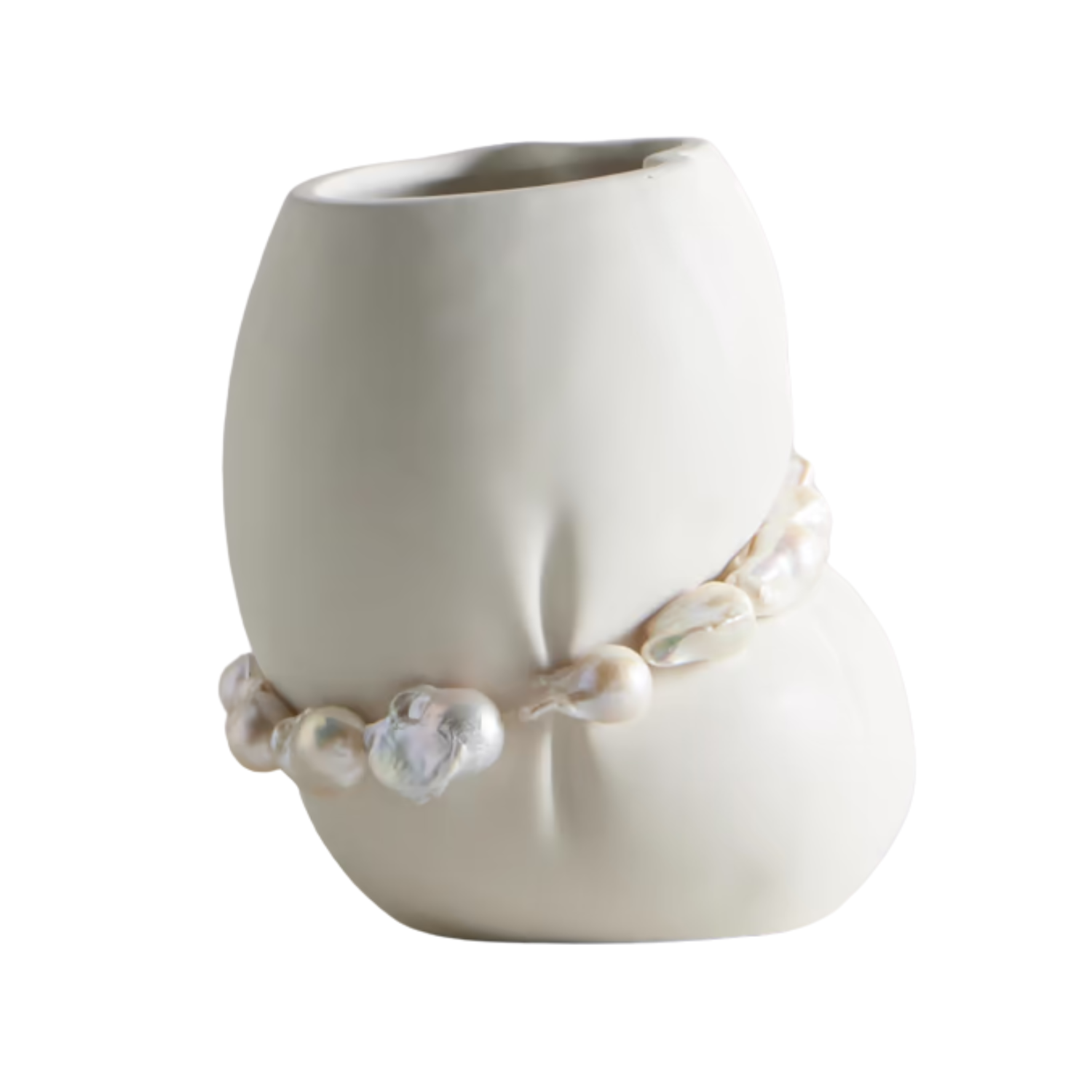 A squeezed pearl vase
