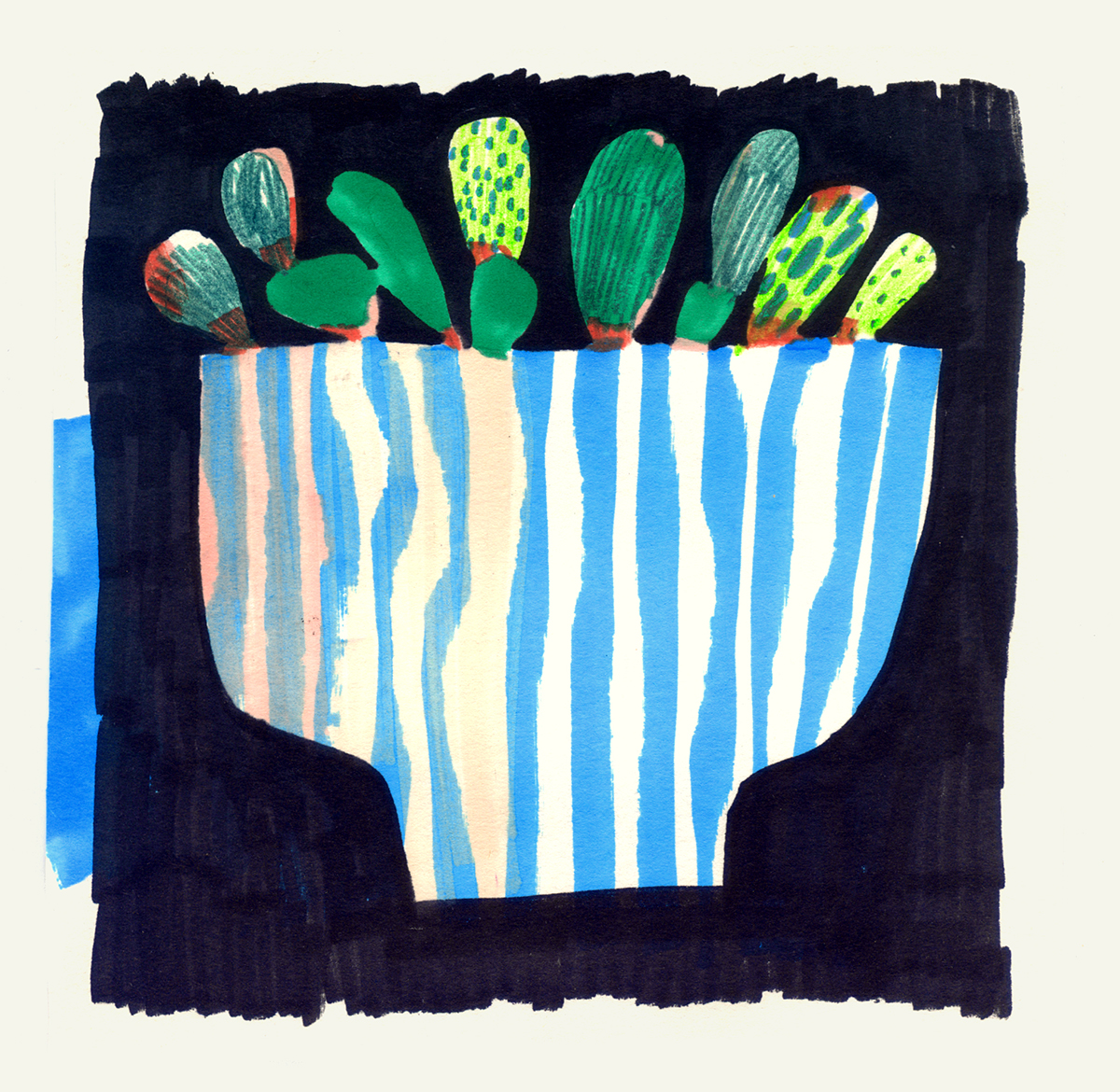 Inside the artist sketchbook; a sketch of flowers in a bowl