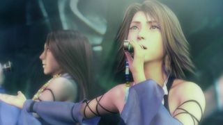 Yuna singing during the opening cutscene