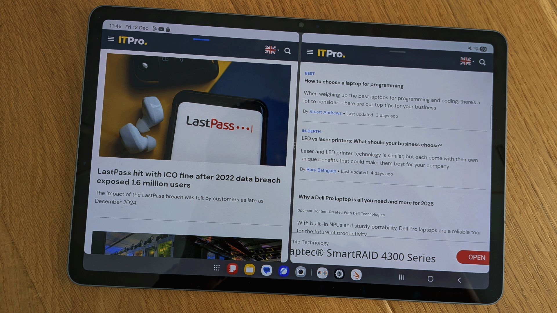 The Samsung Galaxy Tab S11 on a desk