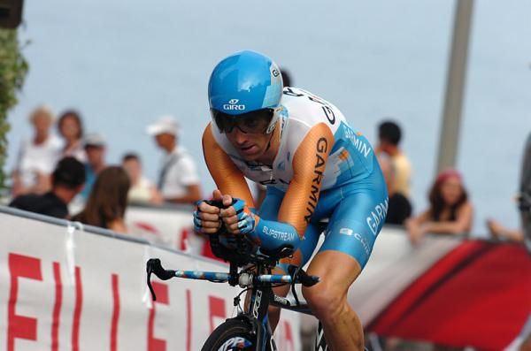 Christian Vande Velde (Garmin-Slipstream) en route to a 17th place finish.