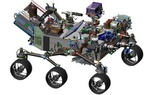 This image is from computer-assisted-design work on the Mars 2020 rover, which will hunt for signs of past Red Planet life.