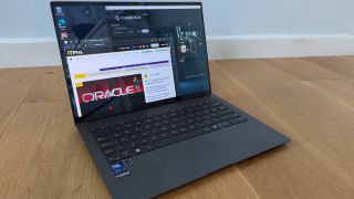 The Asus Zenbook S14 on a desk