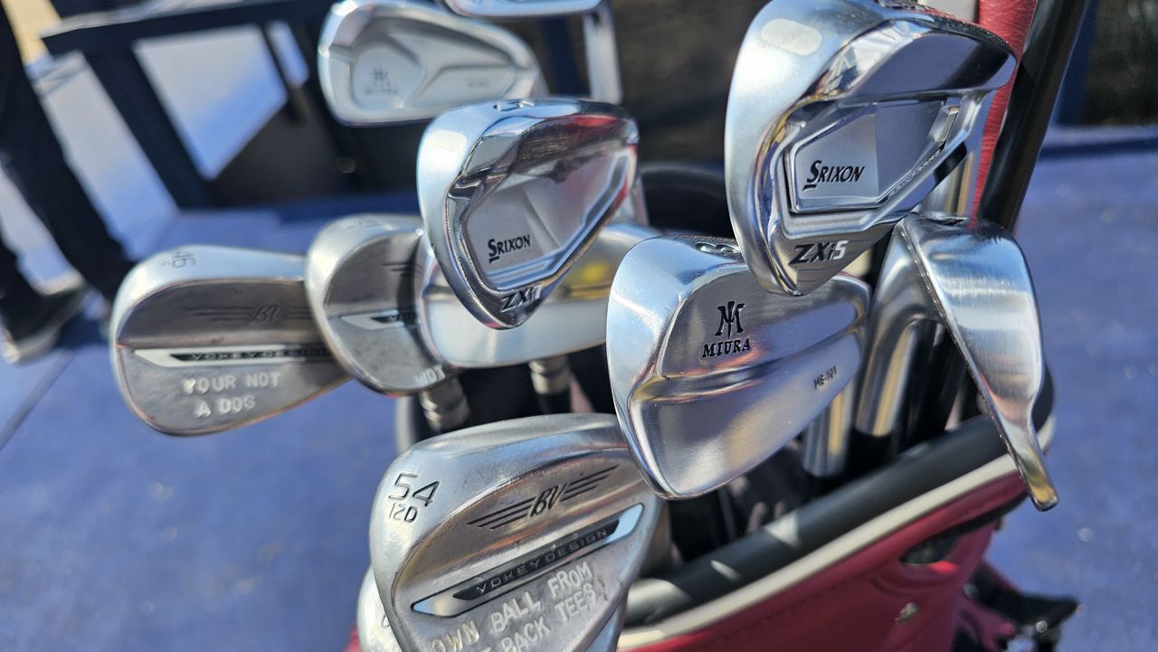A set of irons and wedges seen in Lucas Herbert's golf bag