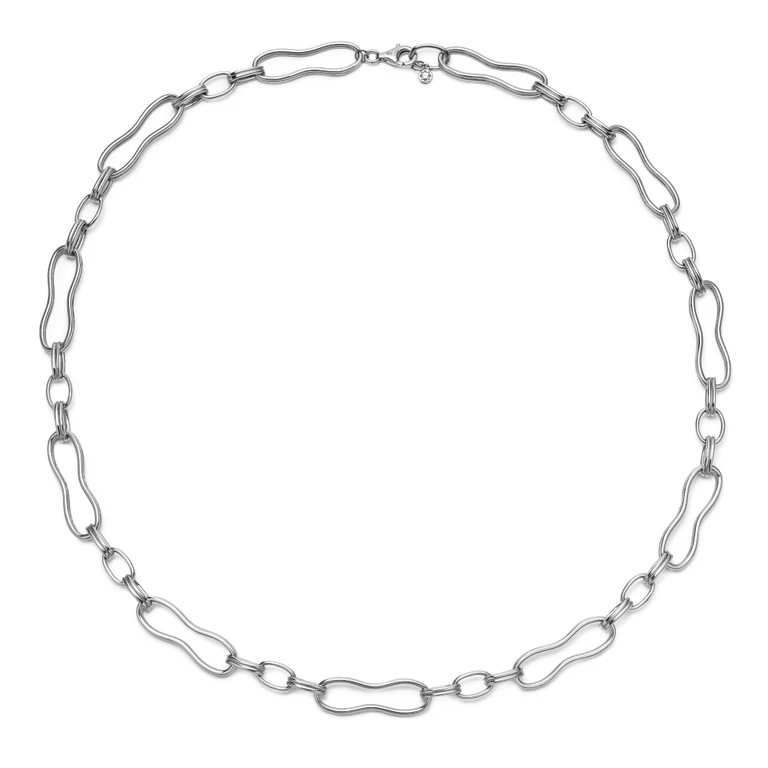 Silver Floe Link Necklace