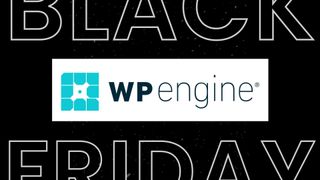 WP Engine logo on a black background with Black Friday text at the top and bottom