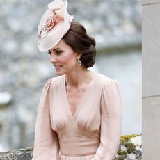 kate middleton in a pale blush dress