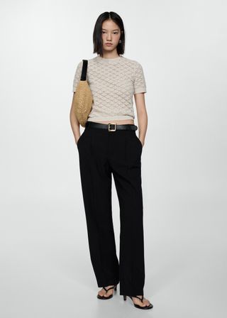 Pleat Straight Trousers