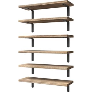 WOPITUES Wood Floating Shelves (set of six)