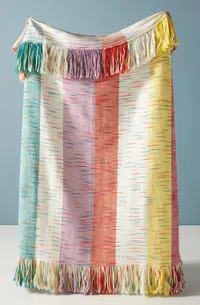 Fringed Bay Throw Blanket for $98, at Anthropologie