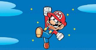 Manga Mario leaps from a pipe