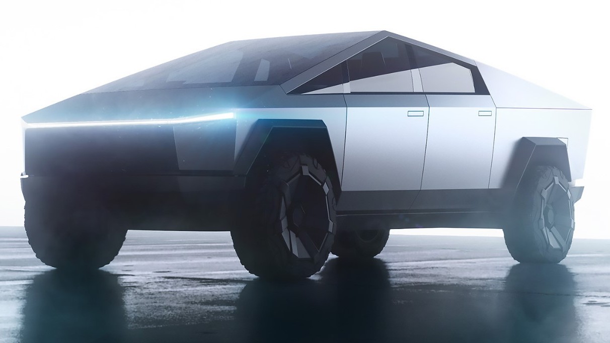 Stylised rendering of Tesla's Cybertruck
