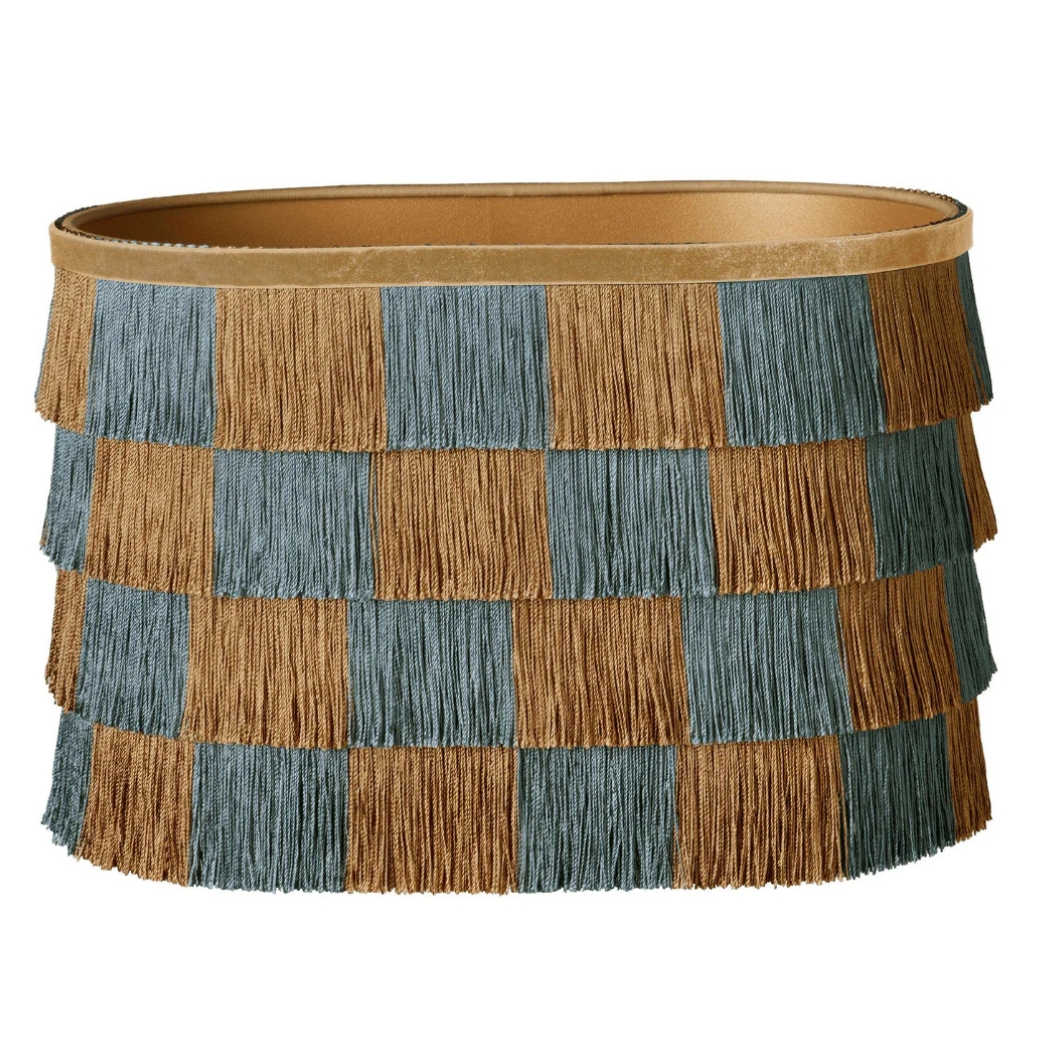 Maison Flaneur, Lampshade Giselle Caramel & Dusty Blue
