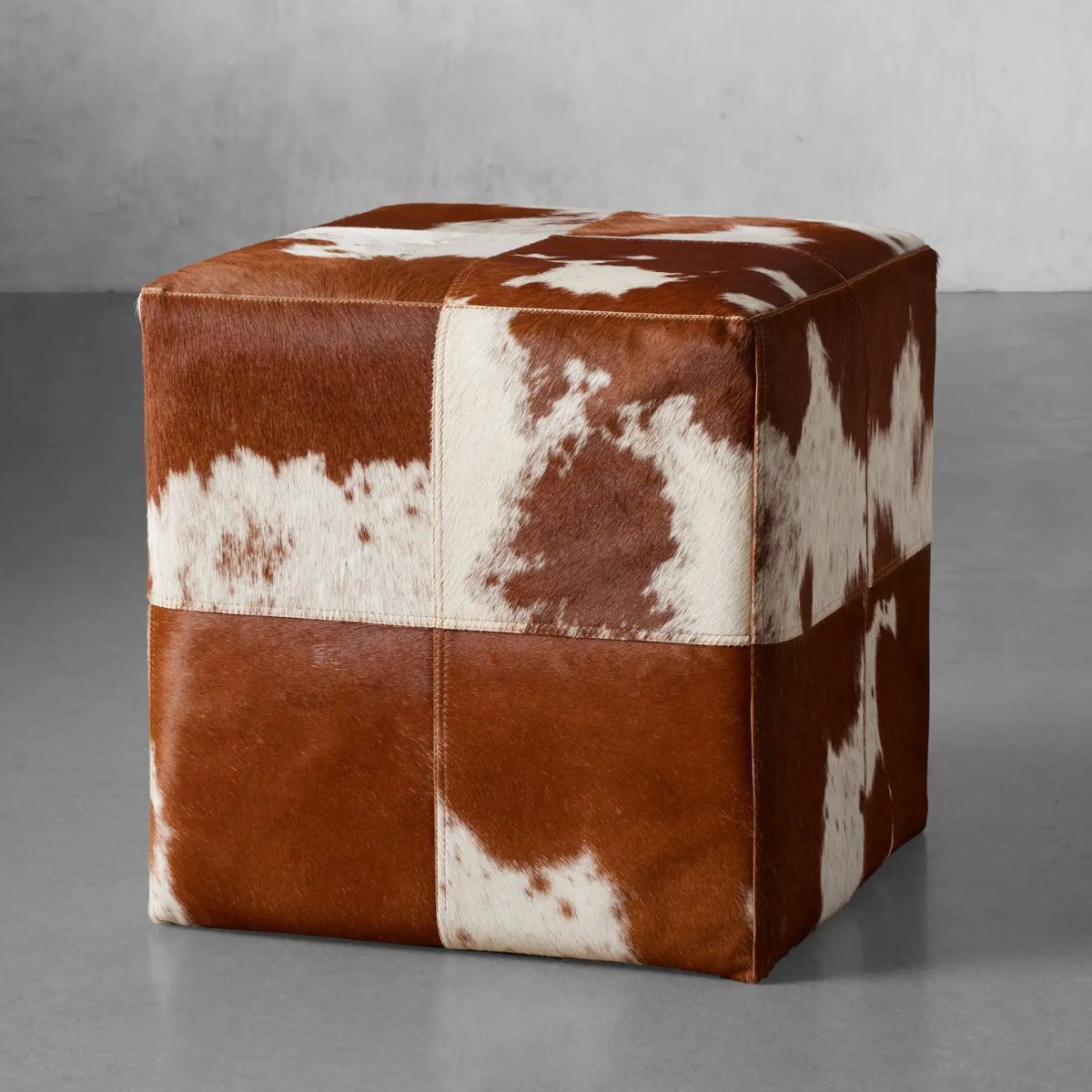 A Cow Hide Pouf
