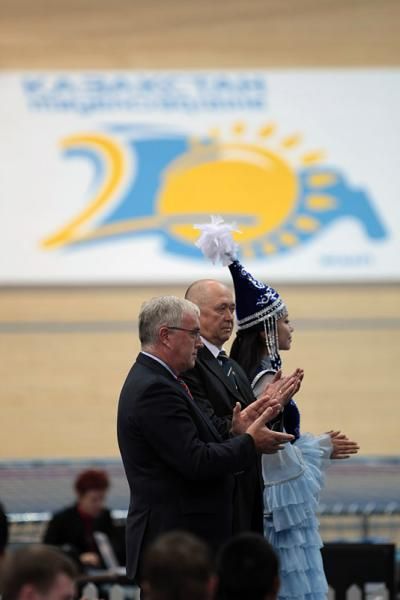 UCI president Pat McQuaid was in attendance at the Track World Cup in Astana.