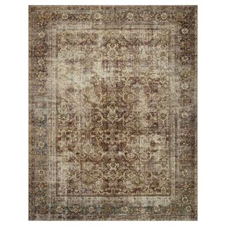 Brown vintage Persian-style rug