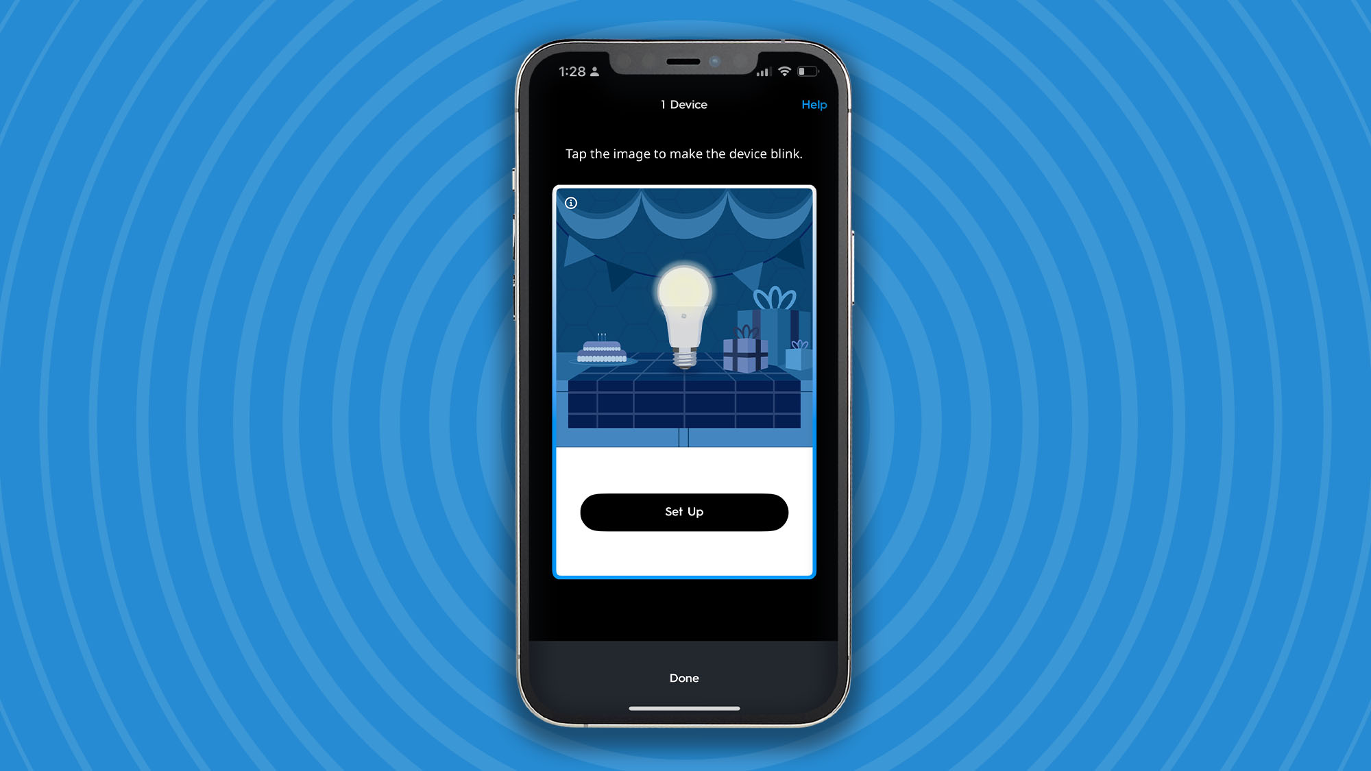 GE Cync Lighting Dynamic Effects Smart Bulb during setup in app